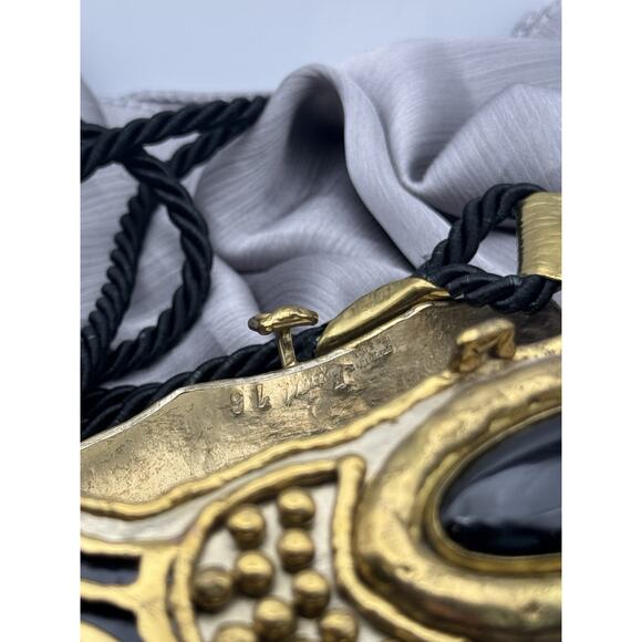 Vtg Exart Handmade Signed Handbag Metal Cabochon Stone Shoulder Purse - Picture 5 of 5